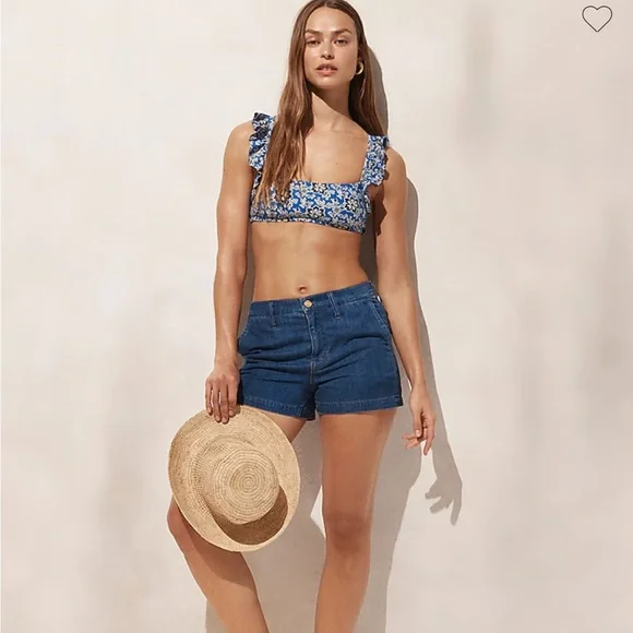 J.Crew ruffle strap bikini and cobalt floral new with tags - Picture 4 of 7